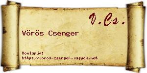Vörös Csenger névjegykártya